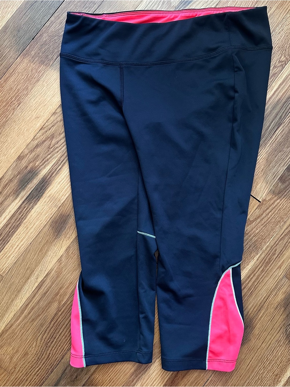 New Balance Women's Large Lightning Dry Leggings Black Pink Athletic Pants